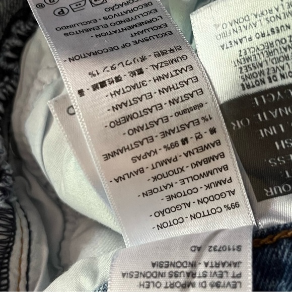 Levi's Ribcage Straight Cropped Frayed Hem Jeans - Picture 6 of 6